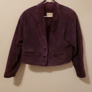 Lord & Taylor Petite Silky Suede Blazer Vintage
